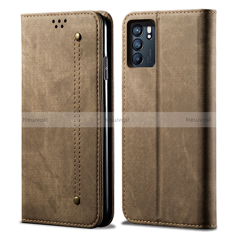 Cloth Case Stands Flip Cover for Oppo Reno6 Pro 5G India