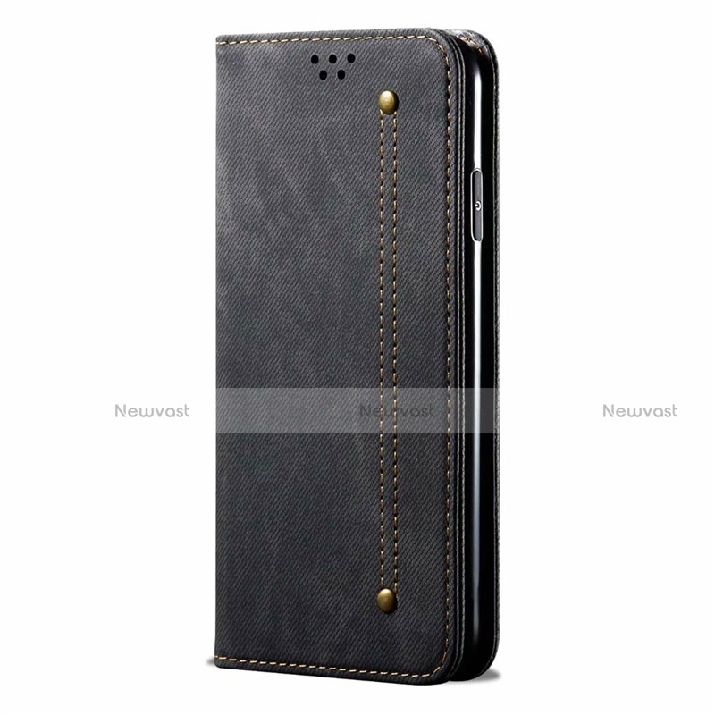 Cloth Case Stands Flip Cover for Realme 5 Pro Black
