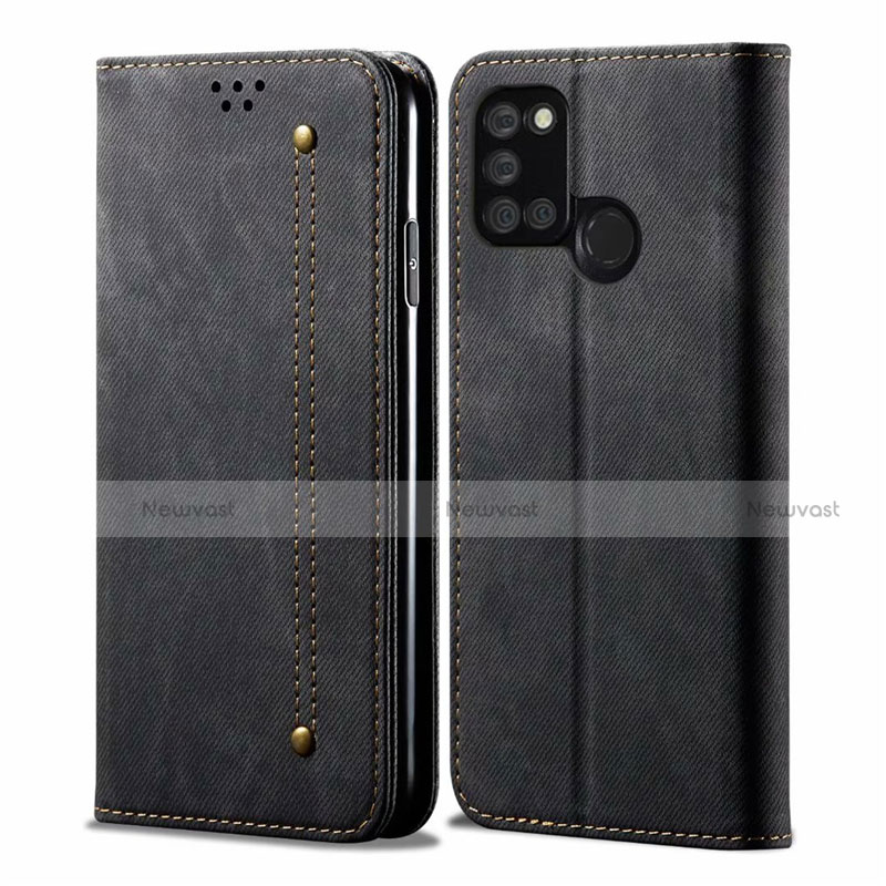 Cloth Case Stands Flip Cover for Realme C17 Black