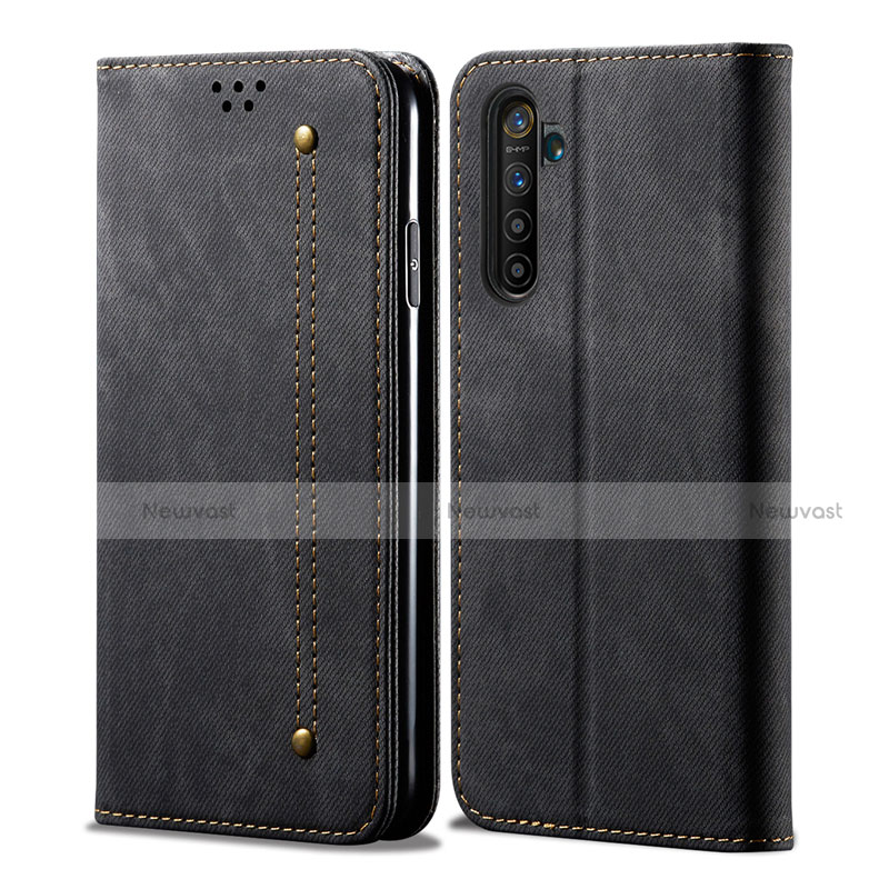Cloth Case Stands Flip Cover for Realme X50 Pro 5G Black