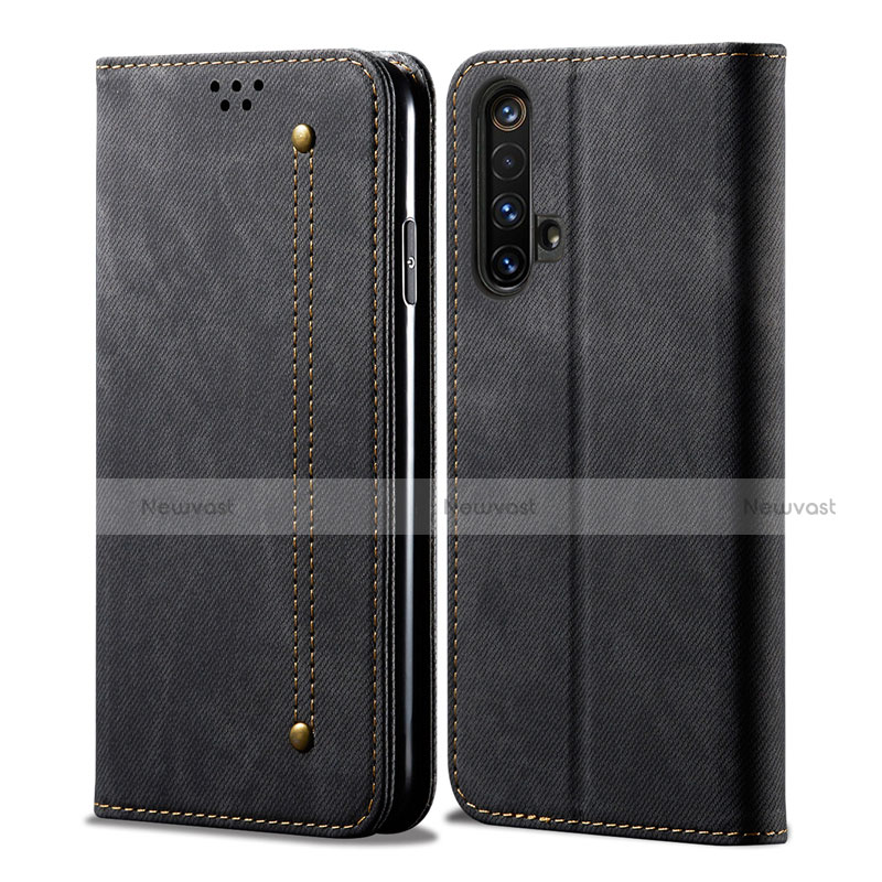 Cloth Case Stands Flip Cover for Realme X50m 5G Black