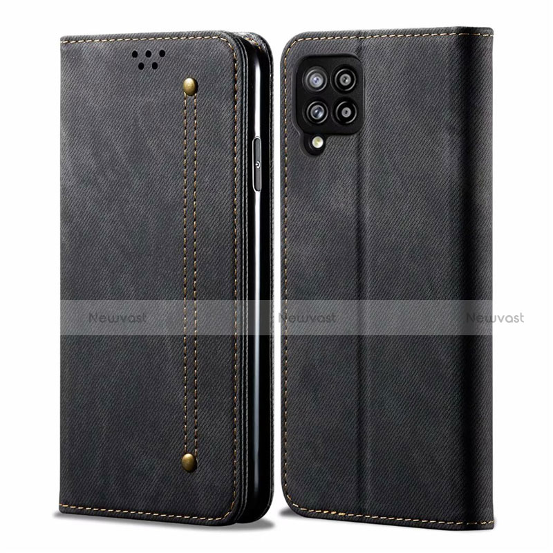 Cloth Case Stands Flip Cover for Samsung Galaxy A42 5G Black