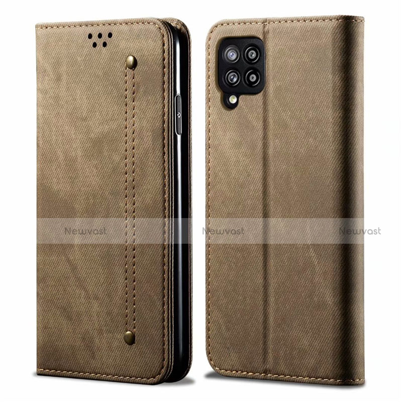 Cloth Case Stands Flip Cover for Samsung Galaxy A42 5G Khaki