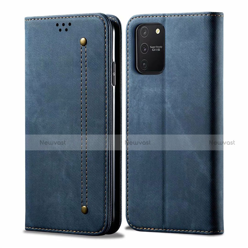 Cloth Case Stands Flip Cover for Samsung Galaxy S10 Lite Blue