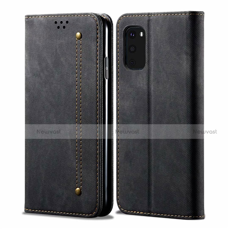 Cloth Case Stands Flip Cover for Samsung Galaxy S20 Lite 5G Black