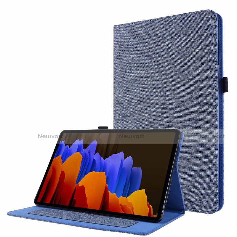 Cloth Case Stands Flip Cover for Samsung Galaxy Tab S7 4G 11 SM-T875 Blue
