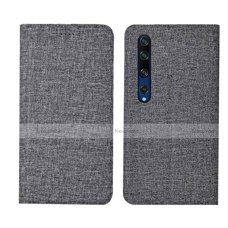 Cloth Case Stands Flip Cover for Xiaomi Mi 10 Gray