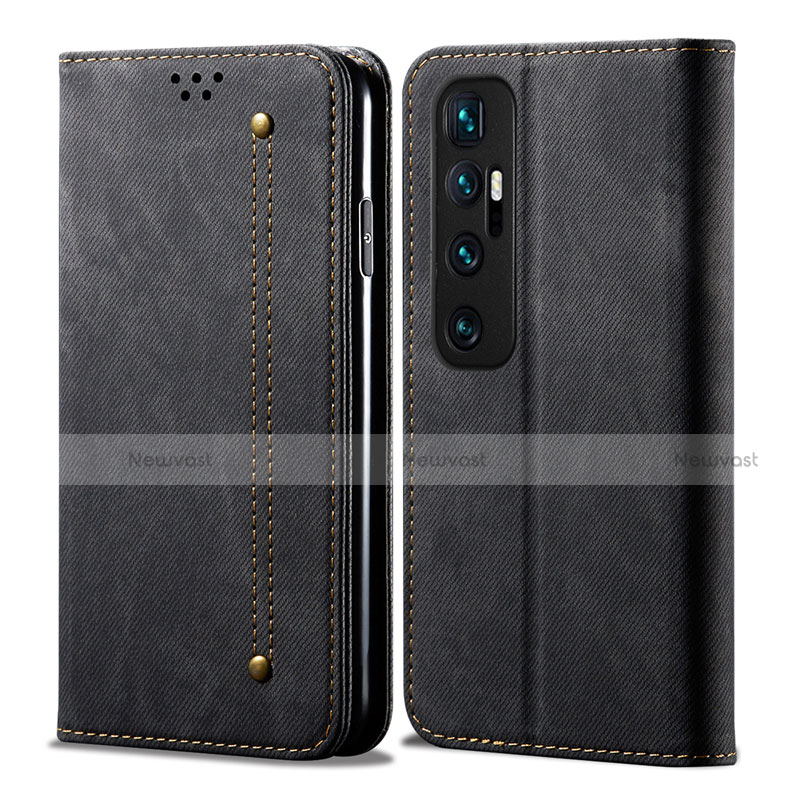 Cloth Case Stands Flip Cover for Xiaomi Mi 10 Ultra Black