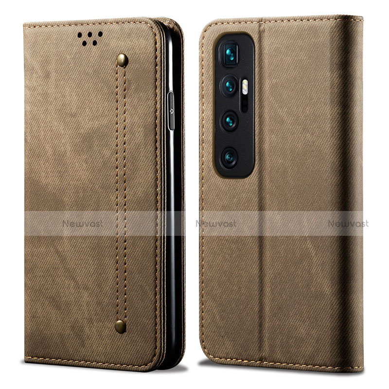 Cloth Case Stands Flip Cover for Xiaomi Mi 10 Ultra Khaki