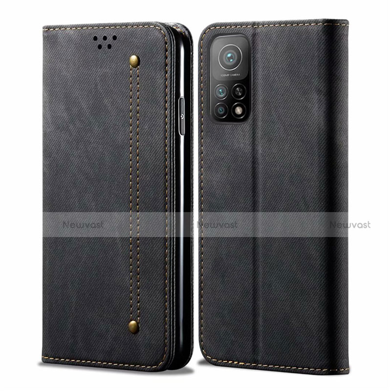 Cloth Case Stands Flip Cover for Xiaomi Mi 10T 5G Black