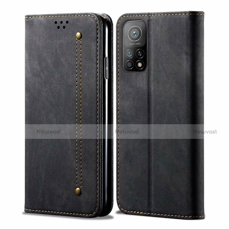 Cloth Case Stands Flip Cover for Xiaomi Mi 10T Pro 5G Black