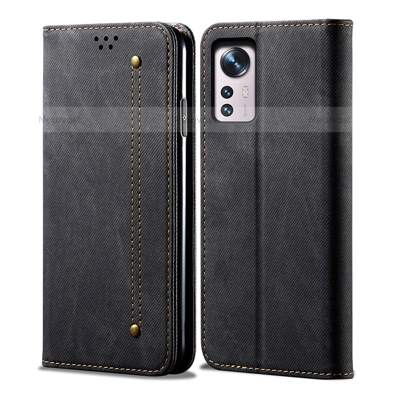 Cloth Case Stands Flip Cover for Xiaomi Mi 12S Pro 5G Black