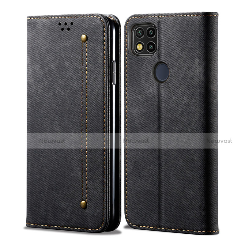 Cloth Case Stands Flip Cover for Xiaomi Redmi 9 India Black