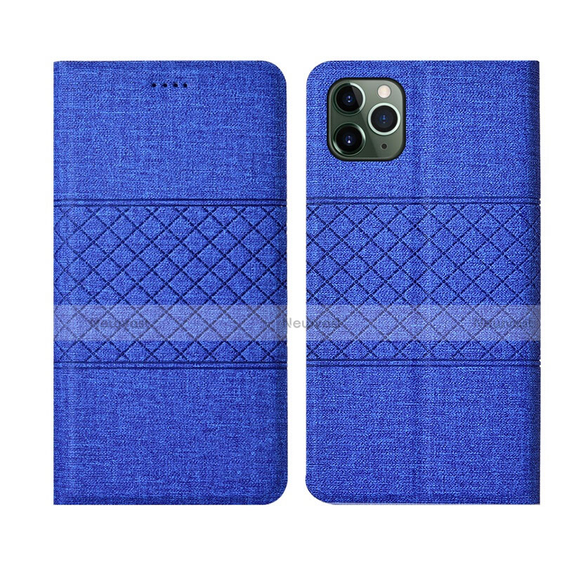 Cloth Case Stands Flip Cover H01 for Apple iPhone 11 Pro Max Blue