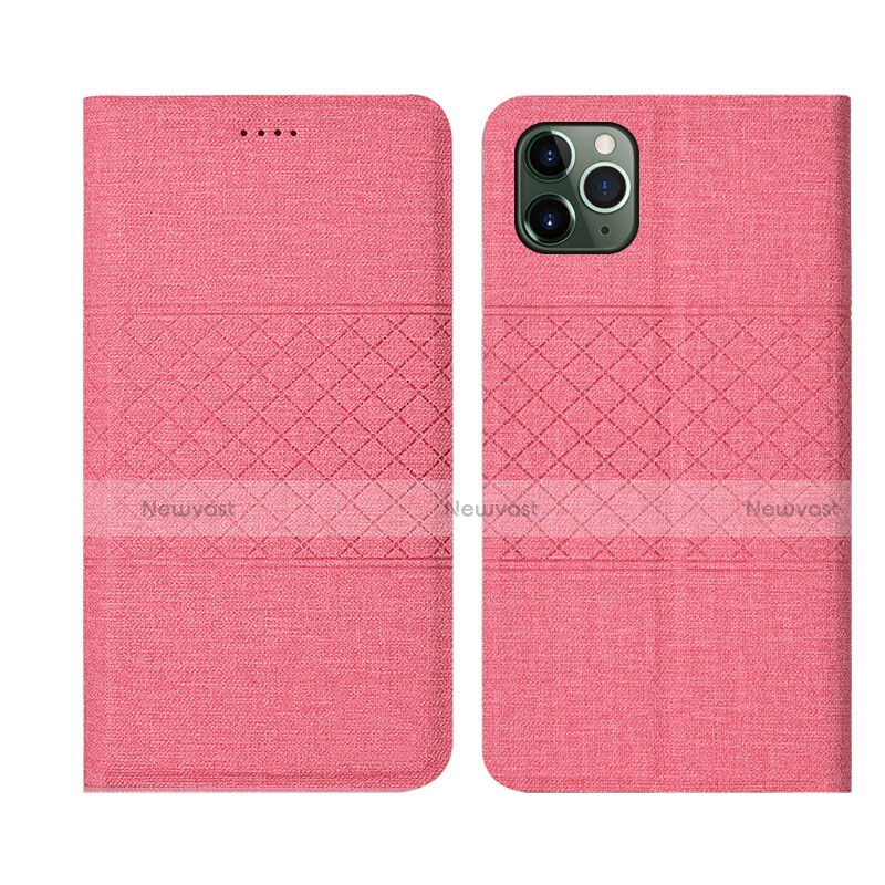 Cloth Case Stands Flip Cover H01 for Apple iPhone 11 Pro Pink