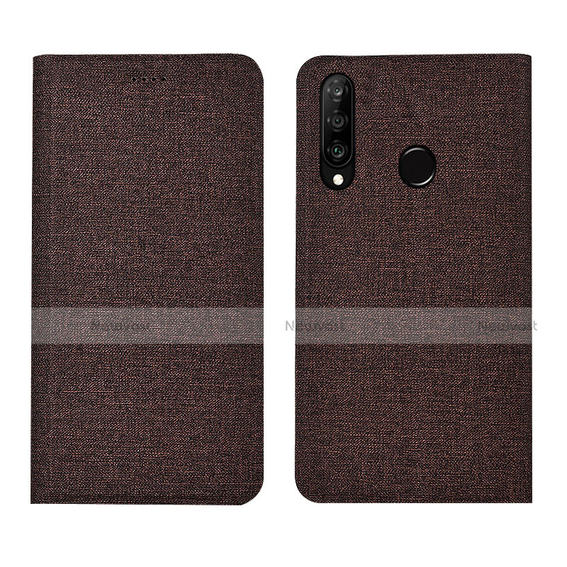 Cloth Case Stands Flip Cover H01 for Huawei P30 Lite Brown