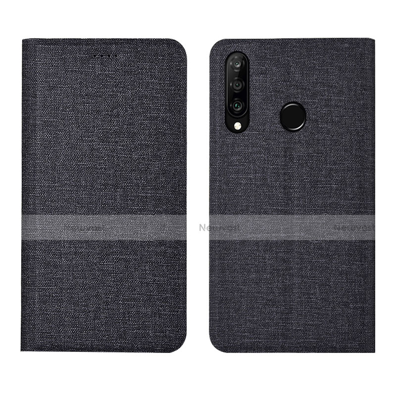 Cloth Case Stands Flip Cover H01 for Huawei P30 Lite XL Black