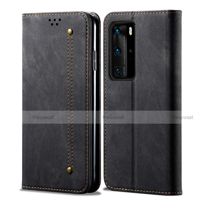 Cloth Case Stands Flip Cover H01 for Huawei P40 Pro Black