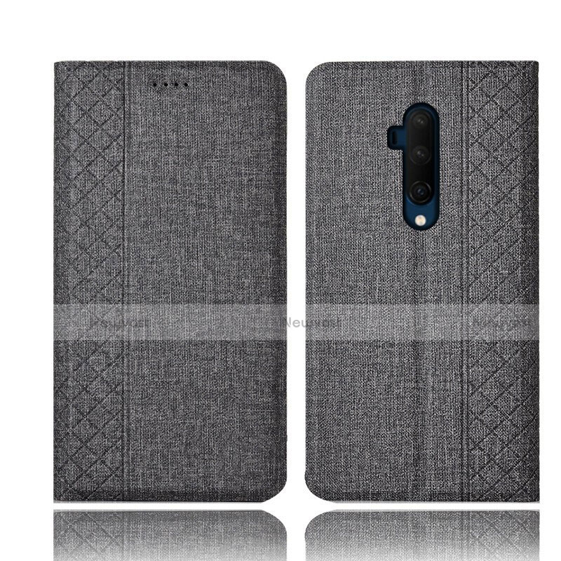 Cloth Case Stands Flip Cover H01 for OnePlus 7T Pro Gray