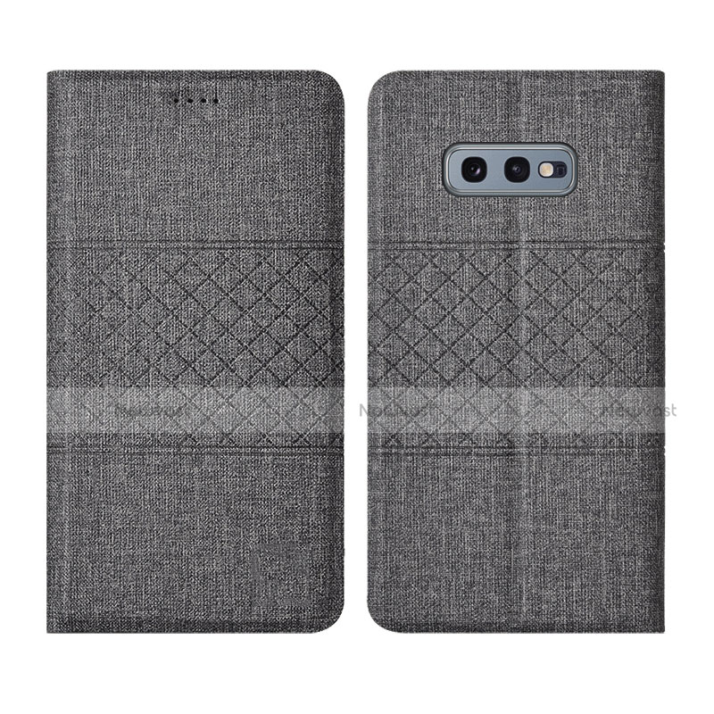 Cloth Case Stands Flip Cover H01 for Samsung Galaxy S10e Gray