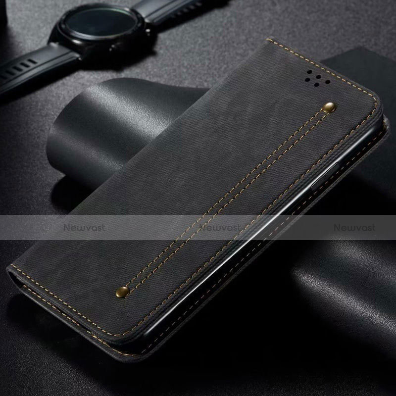 Cloth Case Stands Flip Cover H01 for Samsung Galaxy S20 Ultra 5G Black