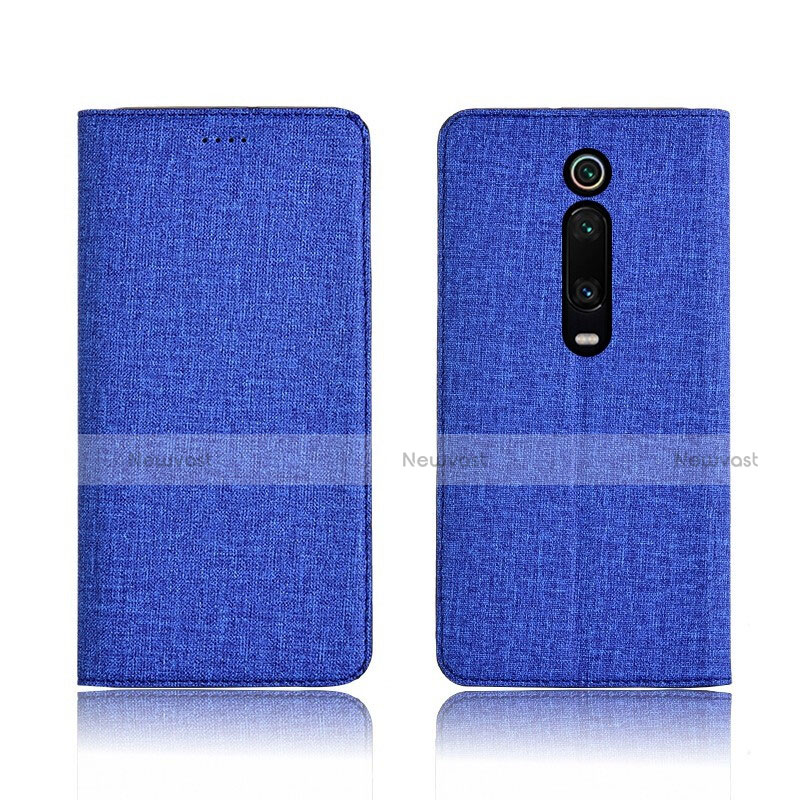 Cloth Case Stands Flip Cover H01 for Xiaomi Mi 9T Blue