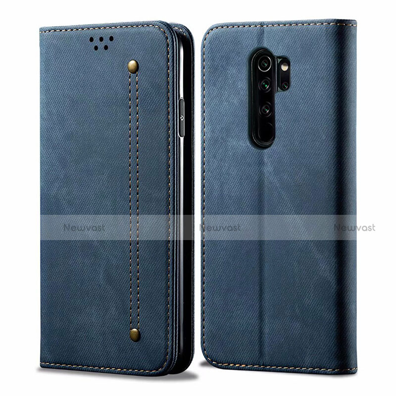 Cloth Case Stands Flip Cover H01 for Xiaomi Redmi Note 8 Pro Blue