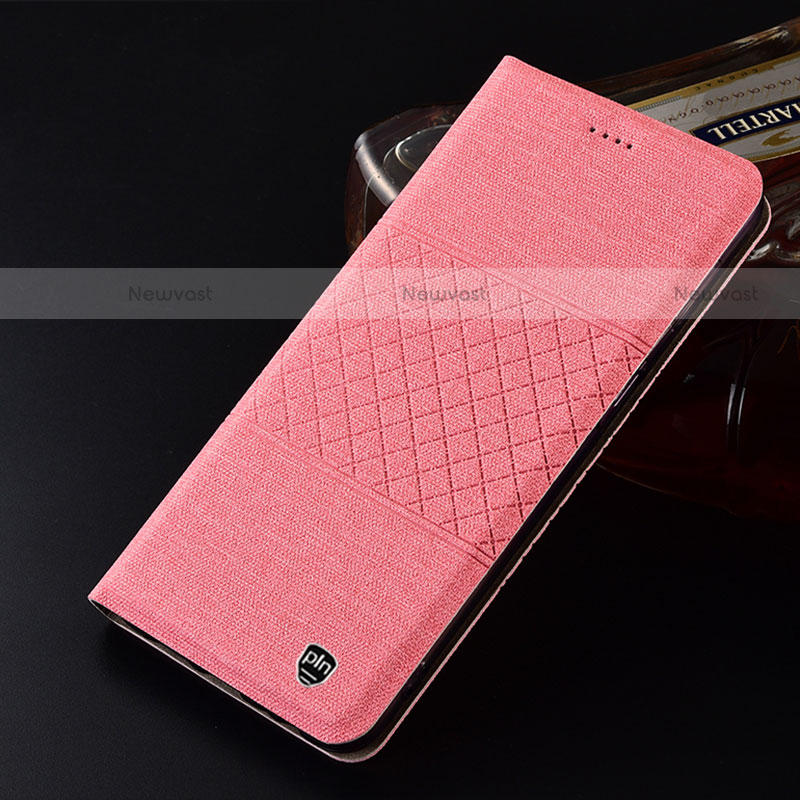 Cloth Case Stands Flip Cover H12P for Motorola Moto G10 Power Pink