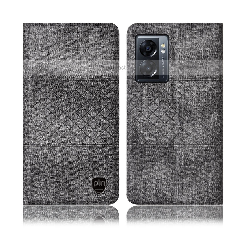 Cloth Case Stands Flip Cover H12P for OnePlus Nord N300 5G Gray
