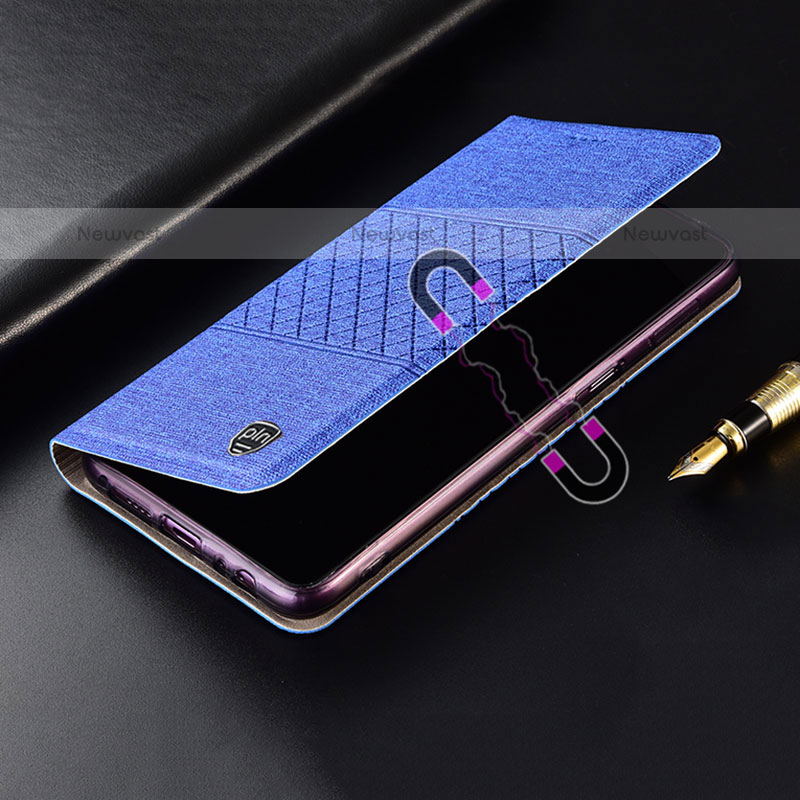 Cloth Case Stands Flip Cover H12P for Oppo A55S 5G
