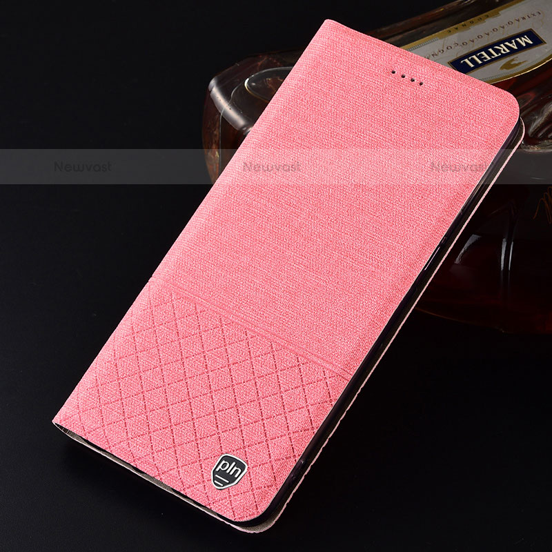Cloth Case Stands Flip Cover H12P for Samsung Galaxy S21 5G Pink