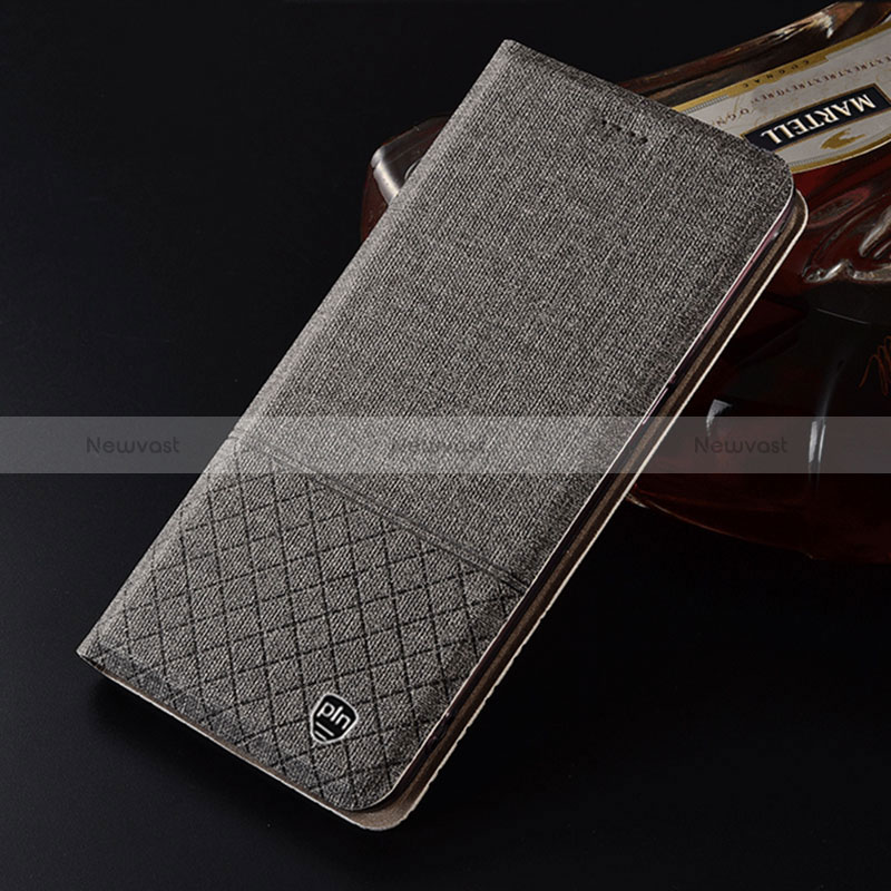 Cloth Case Stands Flip Cover H12P for Xiaomi Mi 10T Pro 5G Gray