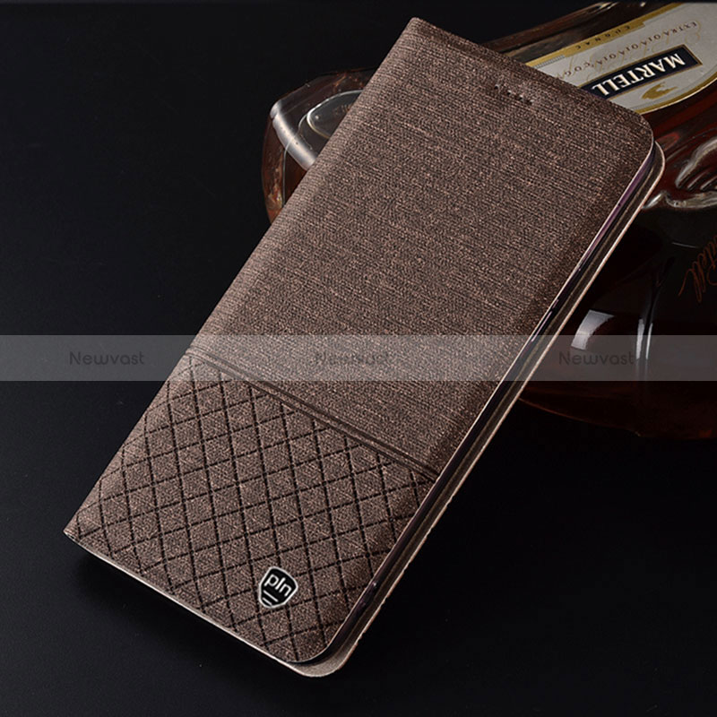 Cloth Case Stands Flip Cover H12P for Xiaomi Redmi Note 11 SE 5G Brown