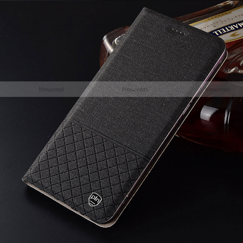Cloth Case Stands Flip Cover H13P for Motorola Moto Edge 20 Lite 5G Black