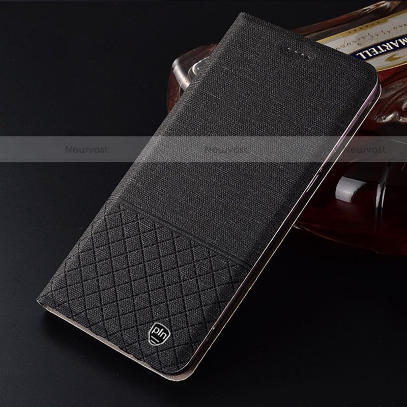 Cloth Case Stands Flip Cover H13P for Motorola Moto Edge 20 Pro 5G Black