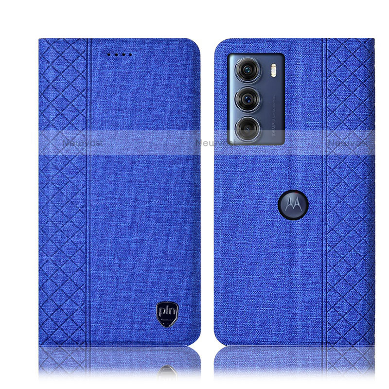 Cloth Case Stands Flip Cover H13P for Motorola Moto Edge S30 5G Blue