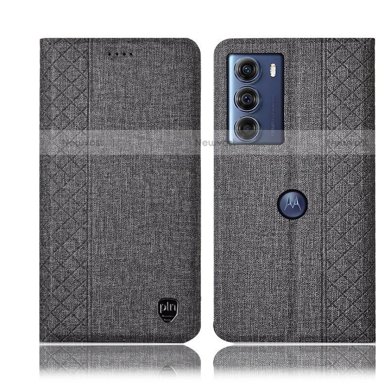 Cloth Case Stands Flip Cover H13P for Motorola Moto G200 5G Gray