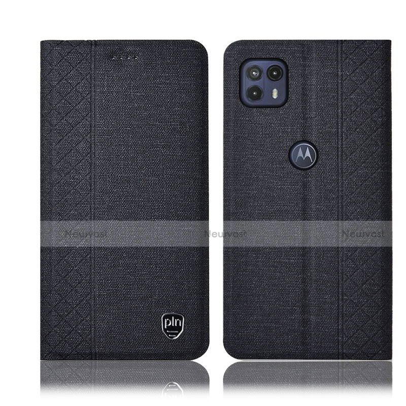Cloth Case Stands Flip Cover H13P for Motorola Moto G50 5G Black