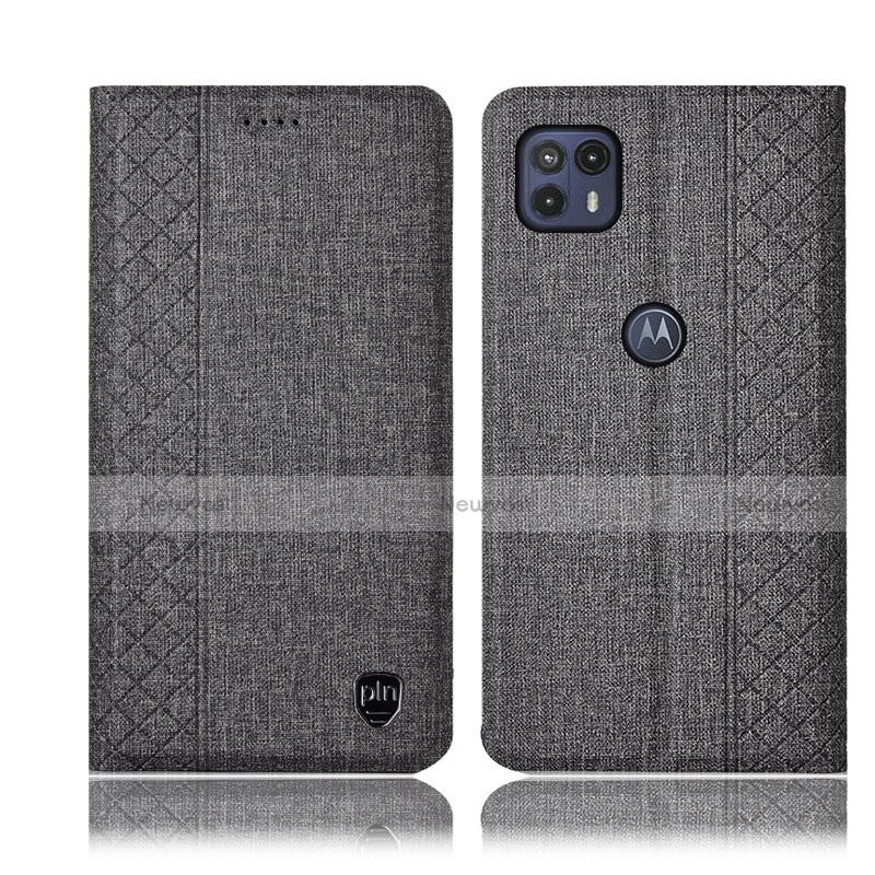 Cloth Case Stands Flip Cover H13P for Motorola Moto G50 5G Gray