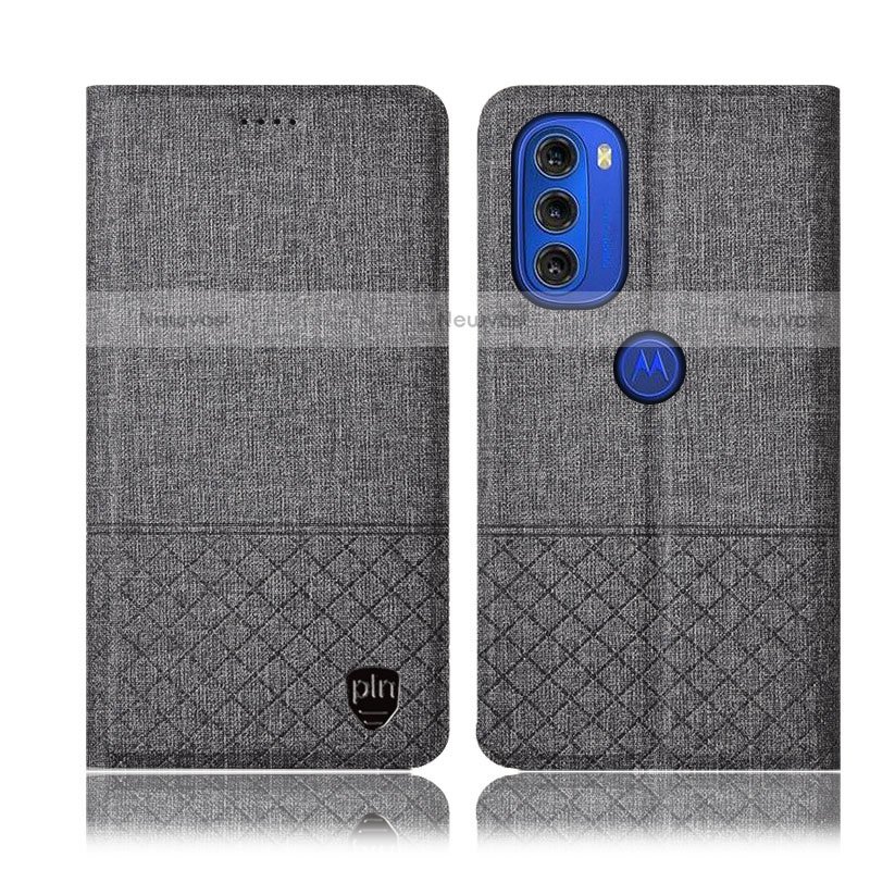 Cloth Case Stands Flip Cover H13P for Motorola Moto G51 5G