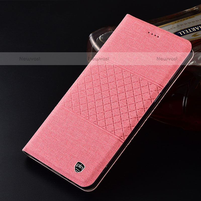 Cloth Case Stands Flip Cover H13P for Samsung Galaxy M20 Pink