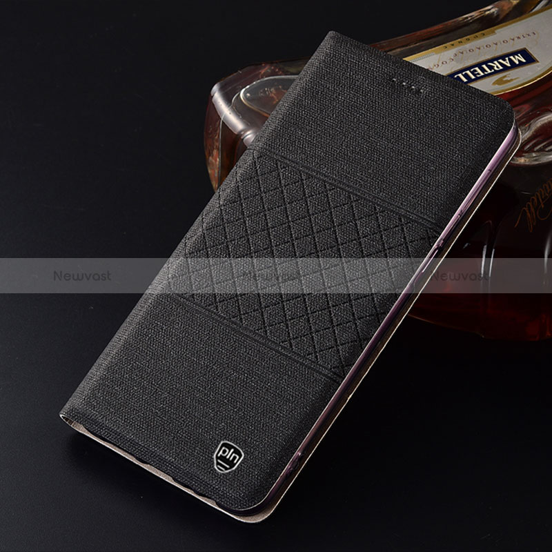 Cloth Case Stands Flip Cover H13P for Samsung Galaxy M23 5G Black