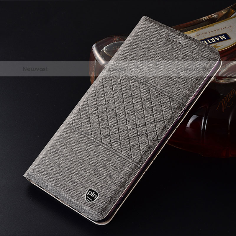 Cloth Case Stands Flip Cover H13P for Samsung Galaxy M51 Gray
