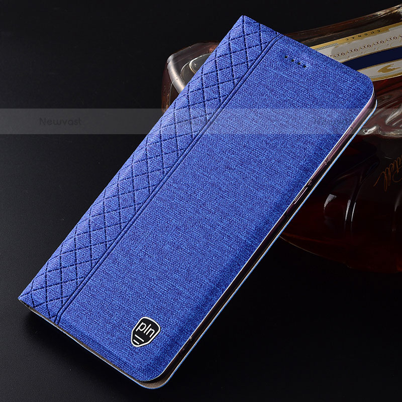 Cloth Case Stands Flip Cover H13P for Samsung Galaxy S21 5G Blue