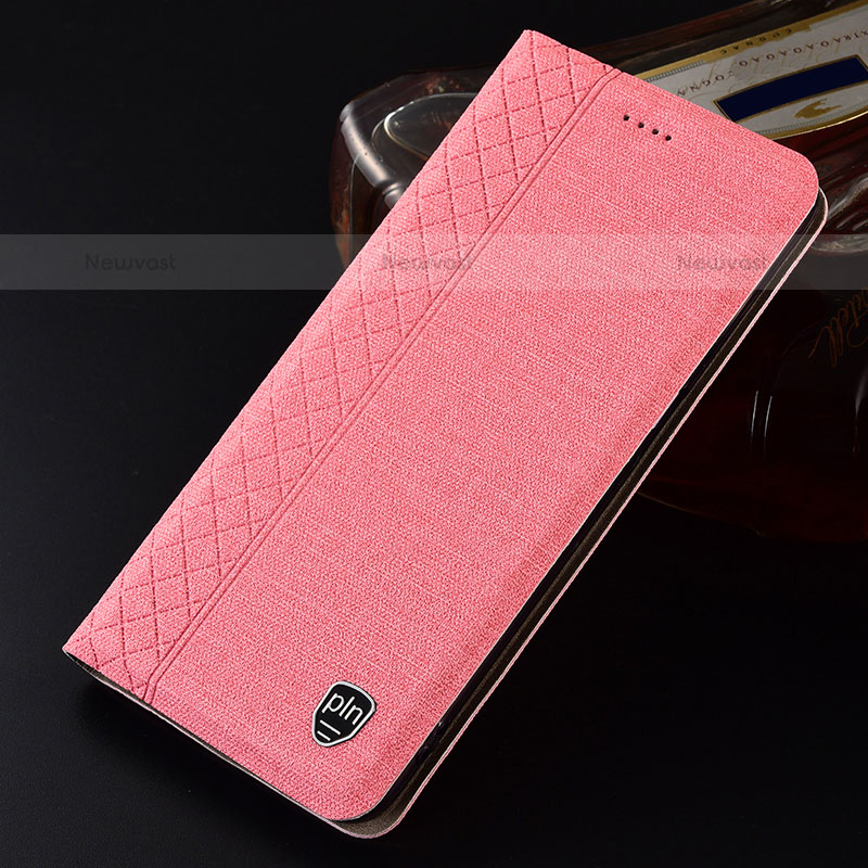Cloth Case Stands Flip Cover H13P for Samsung Galaxy S21 5G Pink