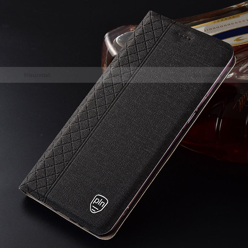 Cloth Case Stands Flip Cover H13P for Samsung Galaxy S23 Plus 5G Black