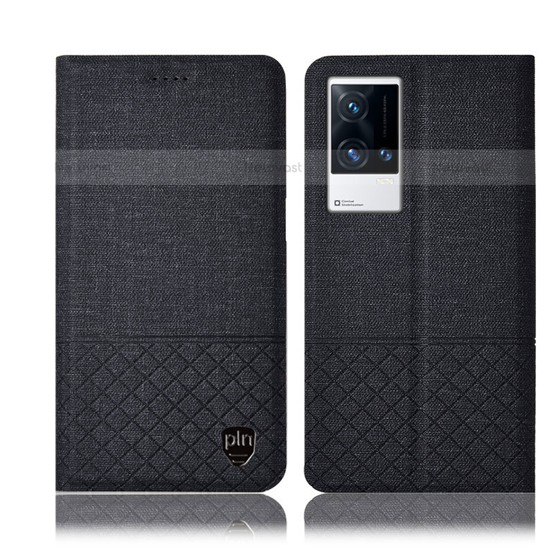 Cloth Case Stands Flip Cover H13P for Vivo iQOO 8 5G Black