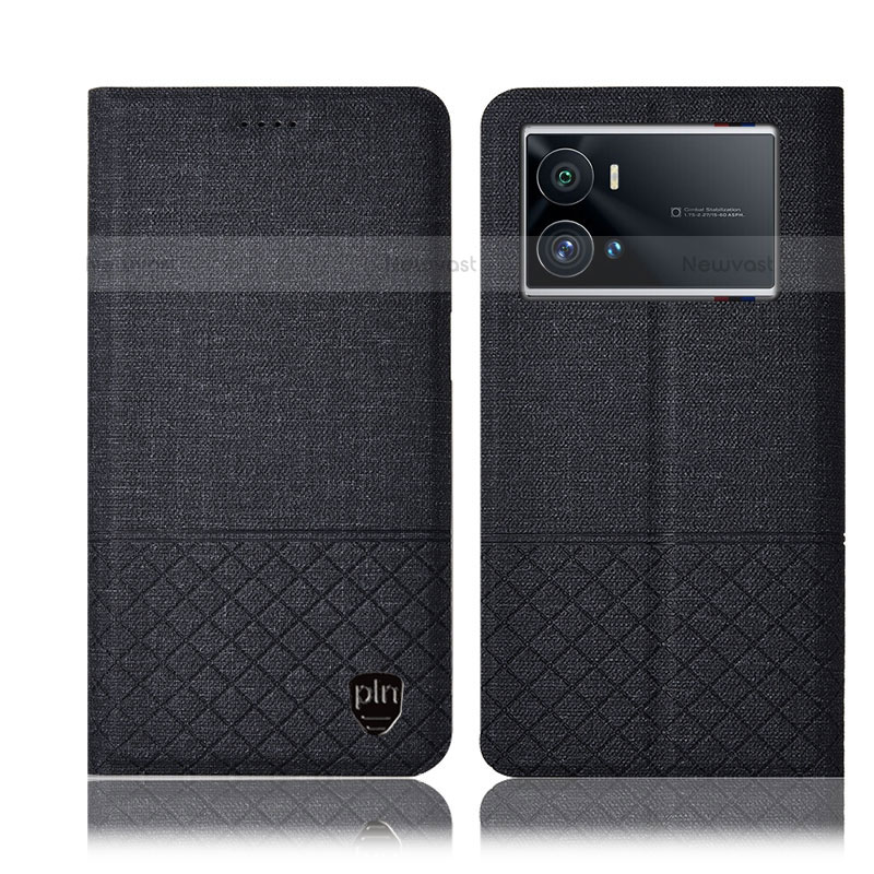 Cloth Case Stands Flip Cover H13P for Vivo iQOO 9 Pro 5G Black