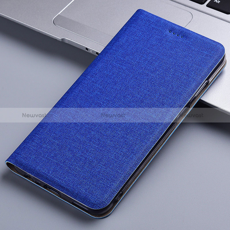 Cloth Case Stands Flip Cover H13P for Vivo X80 Lite 5G Blue