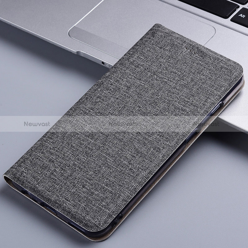 Cloth Case Stands Flip Cover H13P for Xiaomi Poco X3 NFC Gray